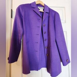 Carlisle Lavender purple wool/angora Coat Enamel Buttons Jacket